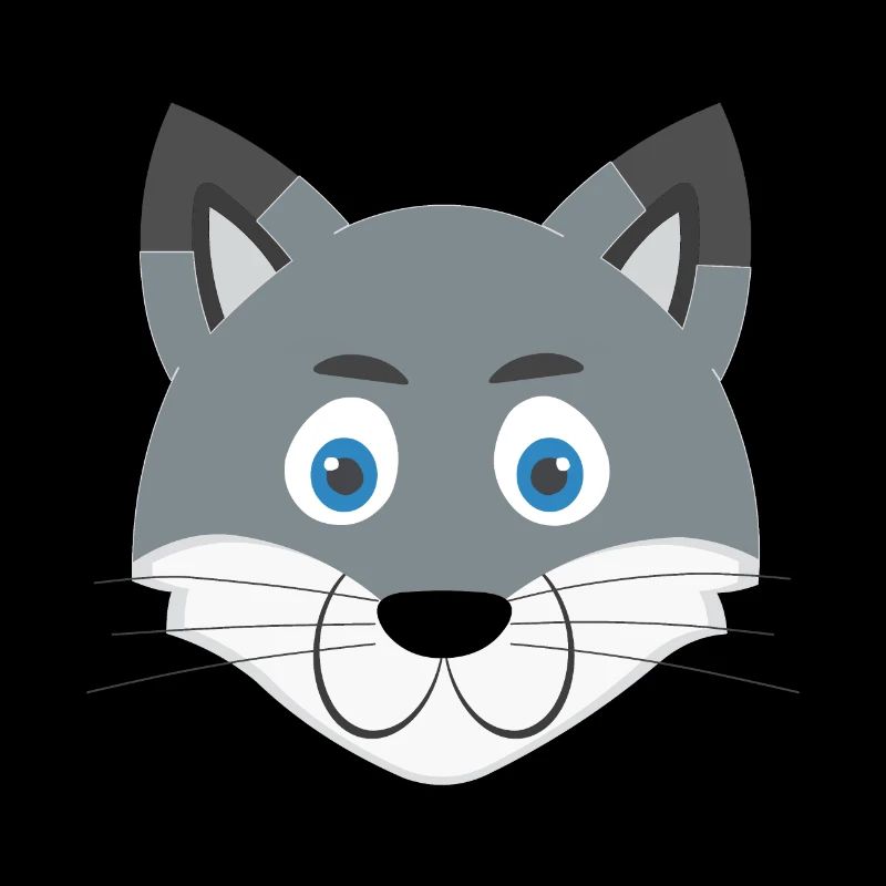 Visage de loup de dessin animé