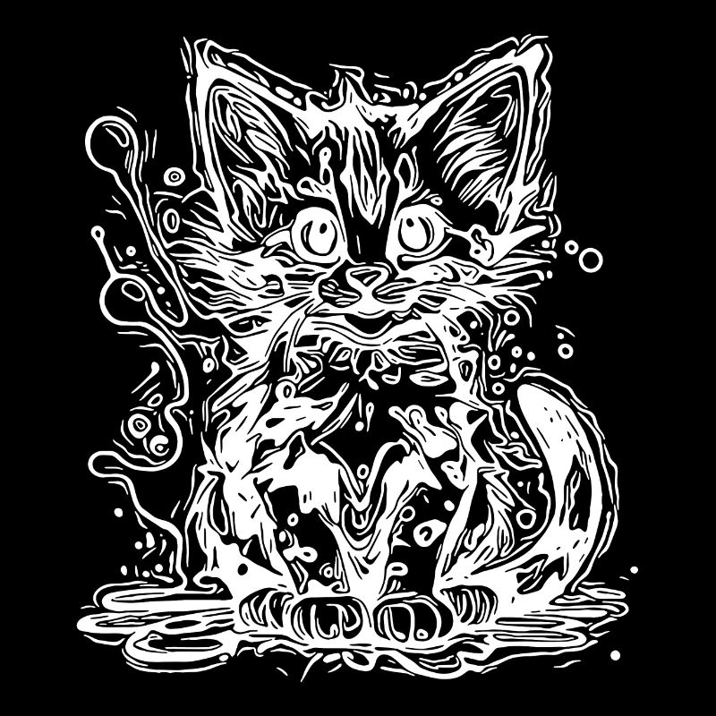 Joli petit chat dans le style de tatouage graffiti