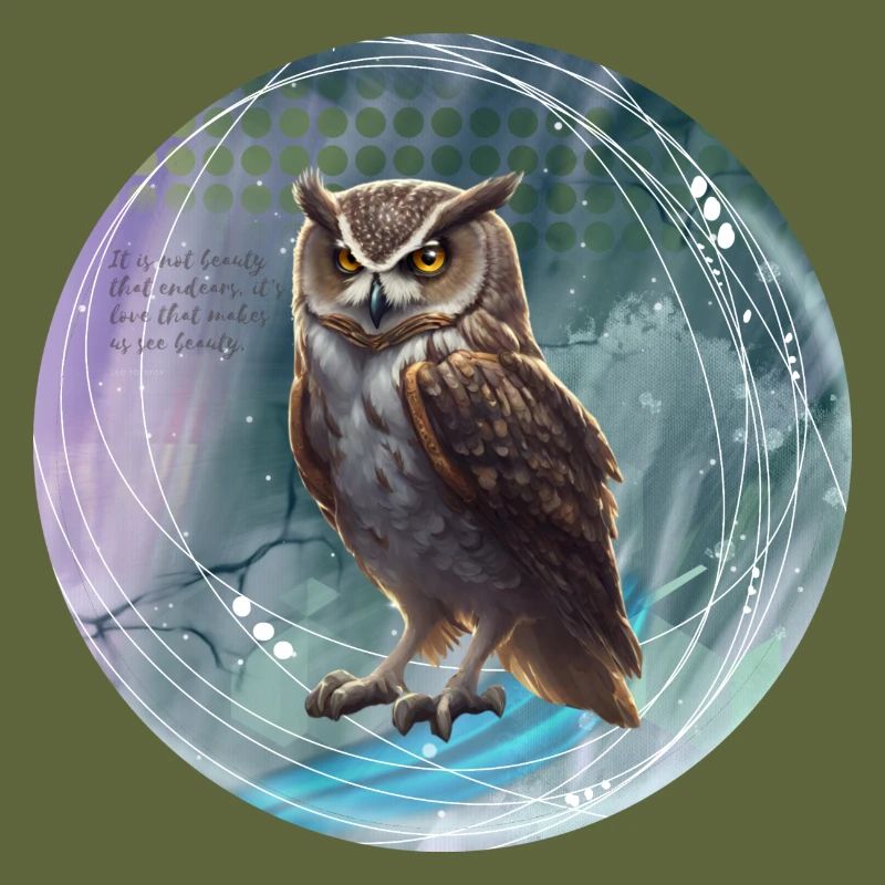 Fabelhafte Eulenillustration magischem Hintergrund