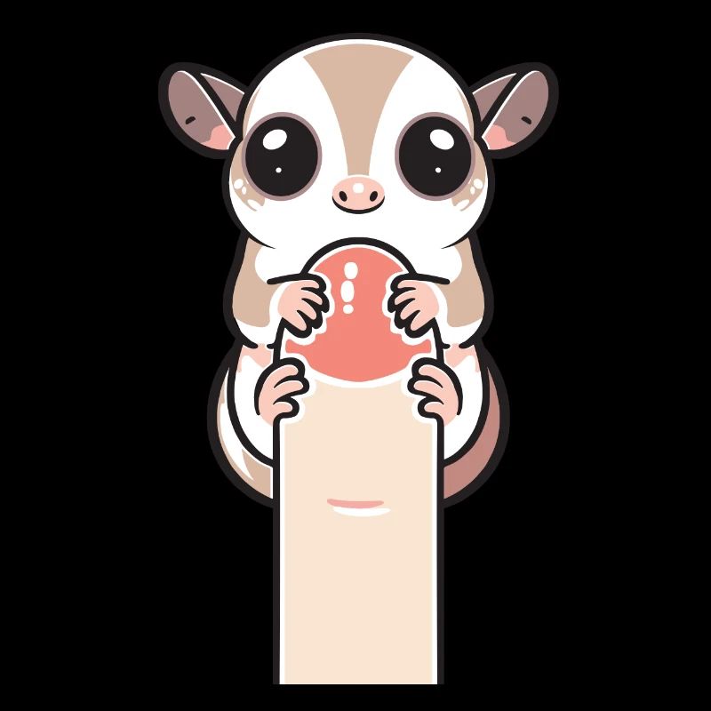 Sugar glider wrapped around finger