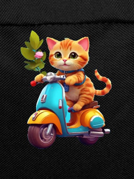 Cat Rides Scooter