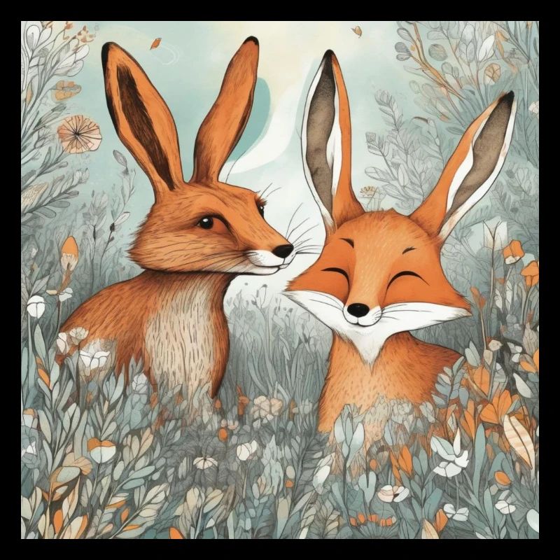 Hare and fox