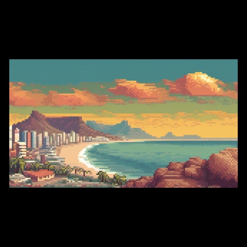 Le Cap, Afrique du Sud - Pixel Art