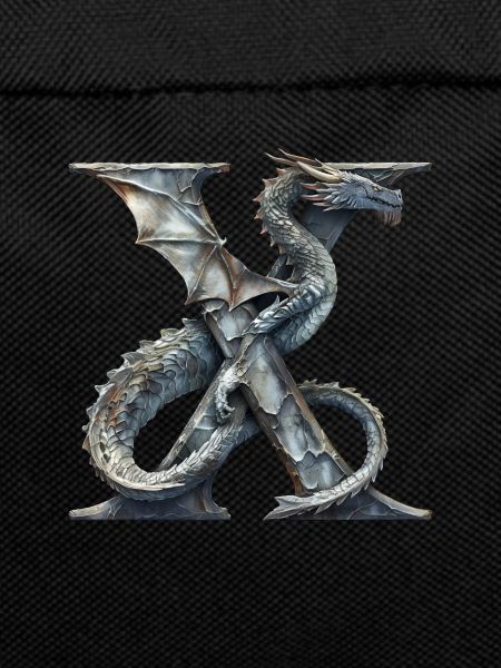 Letter "X" in dragon design.