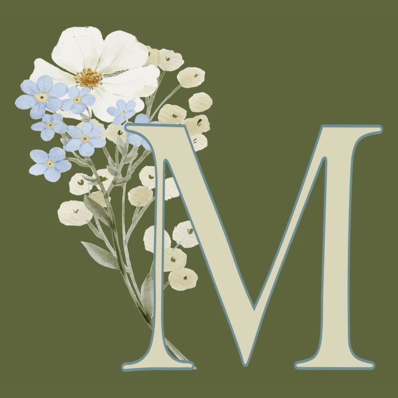 M with flowers