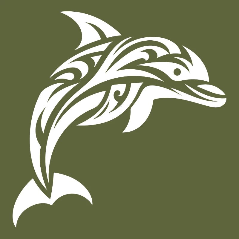 Springender süßer Tattoo Delfin