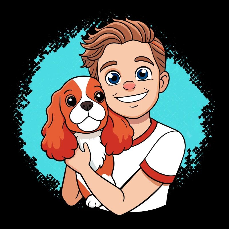 Cavalier King Charles Spaniel Cuddling with Human