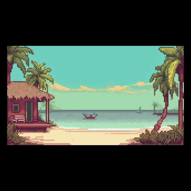 Isla Holbox, Mexico - Pixel Art