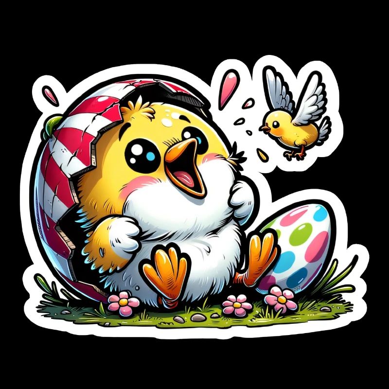 Poussin de Pâques joyeux