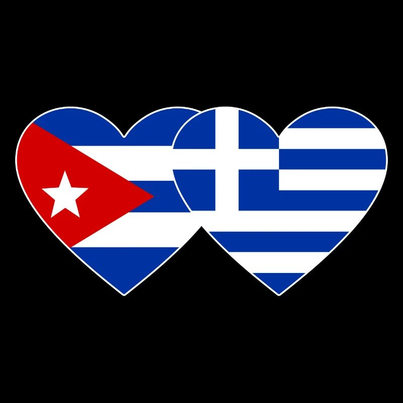Cuba Greece Flag Heart