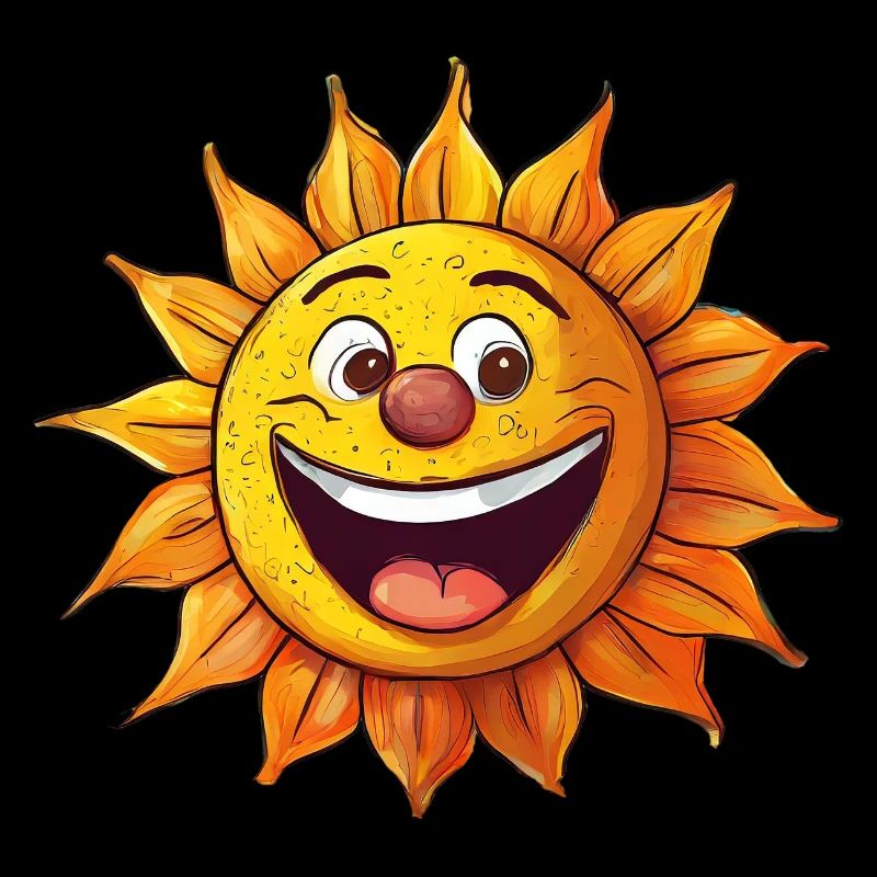 Laughing sun with face