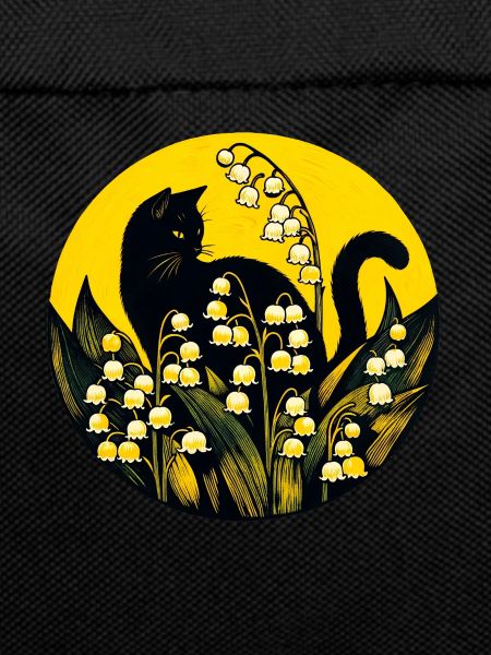 Schwarze Katze Maiglöckchen