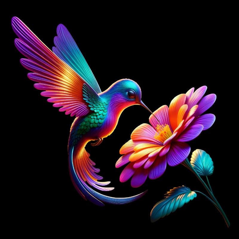 Lebendiger und bunter Kolibri
