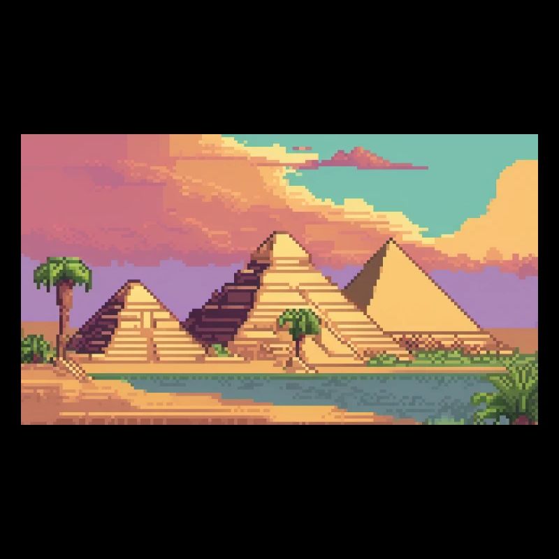 Giza, Egypt - Pixel Art