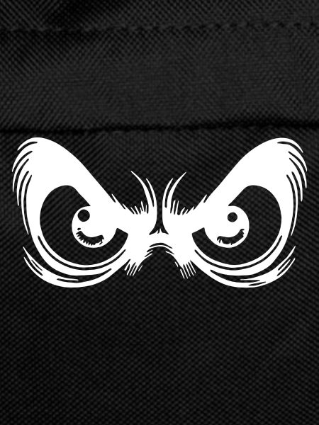 Angry eyes with fixed gaze