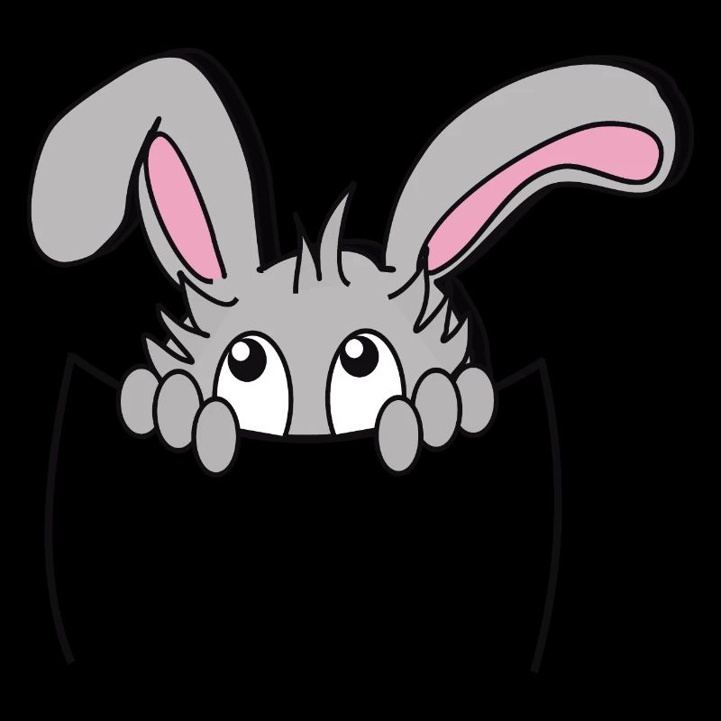 Lapin mignon dans poche, so cute!