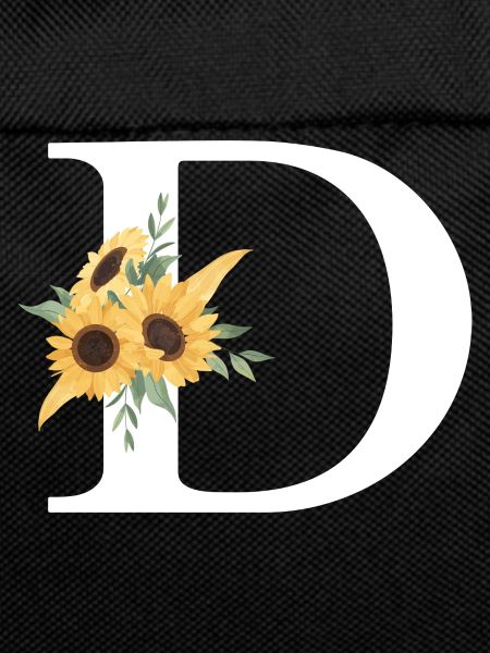 Floral Letter D Sunflower