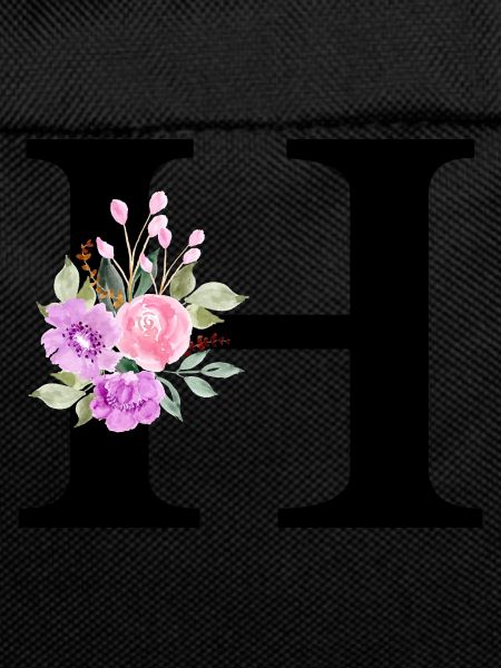 Purple floral letter h