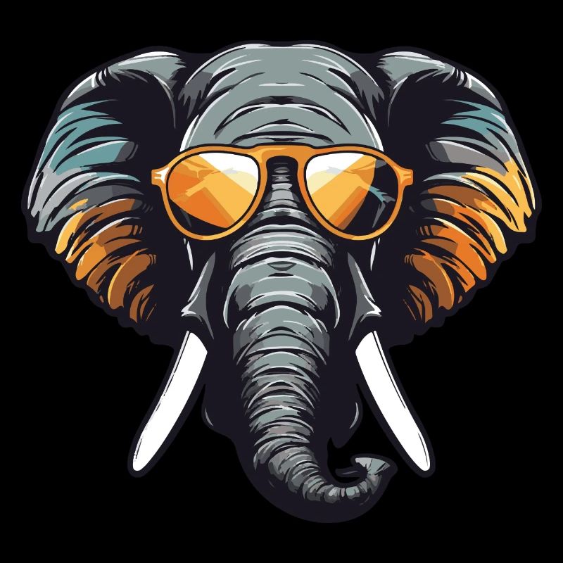 Elefant Kopf Porträt Cool