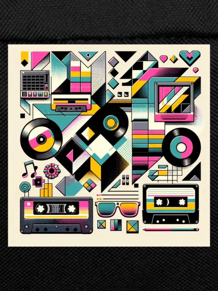 Bold geometric shapes 80s/90s vinyl
