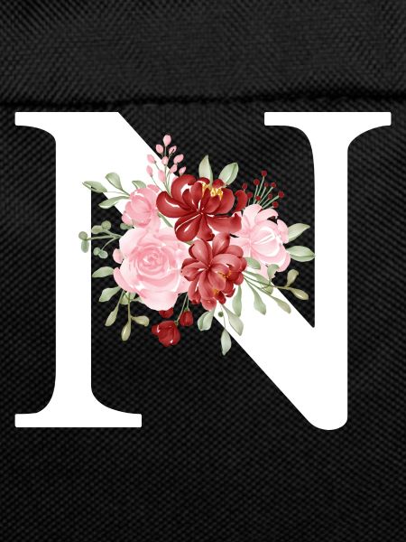 Red Floral Letter N