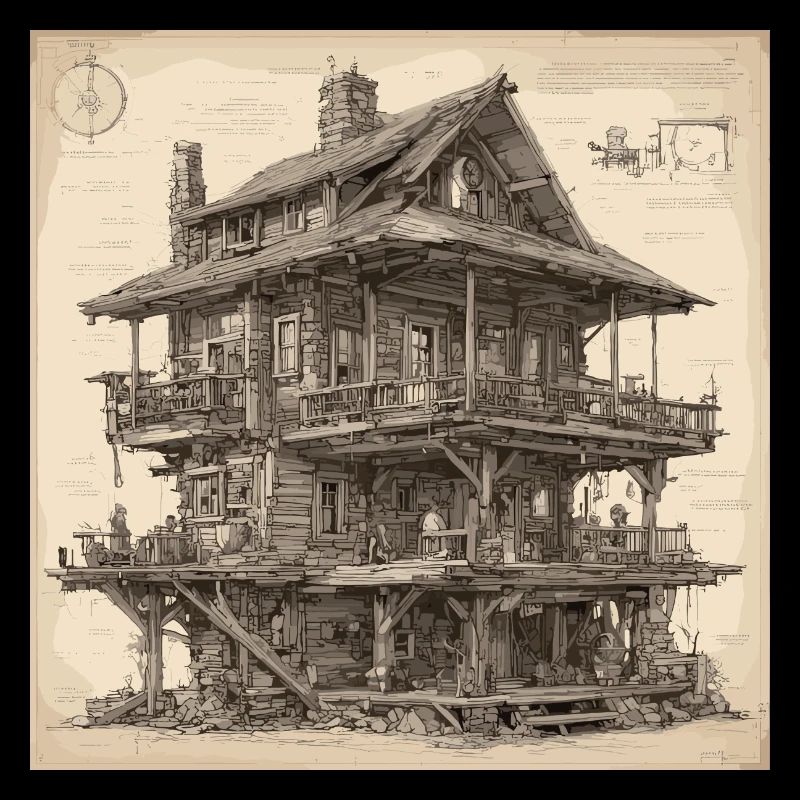 Plan / Sépia / Vintage / Rétro / Maison