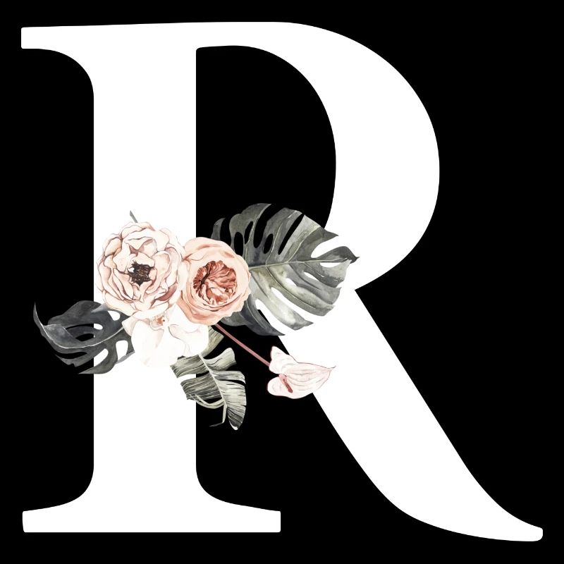 Tropischer Blumenbuchstabe R