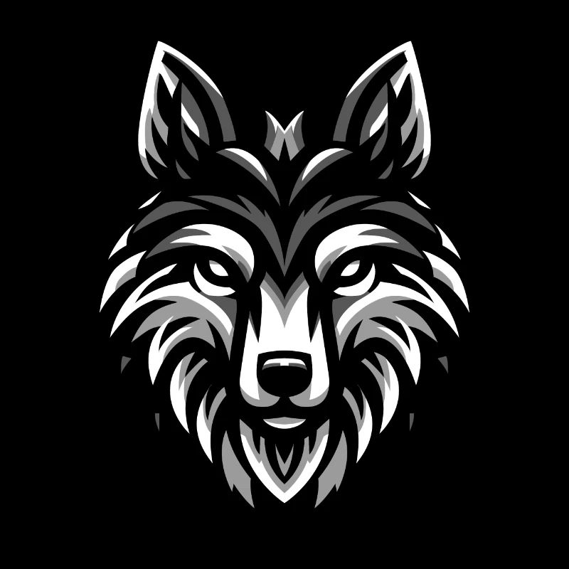 Gray Wolf Head Design