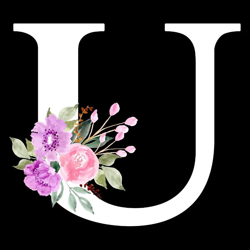 Lila Blumenbuchstabe u