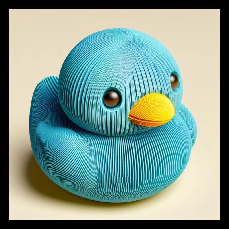 Duck 3D Hyperrealism Paper in Blue