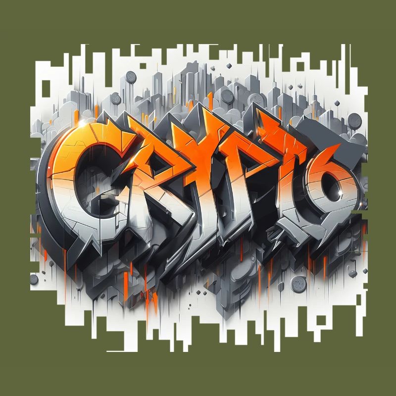 crypto, grafitti text 3D