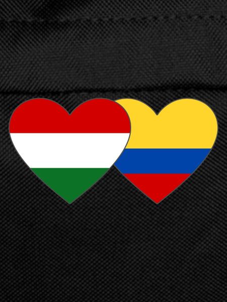 Hungary Colombia Flag Heart