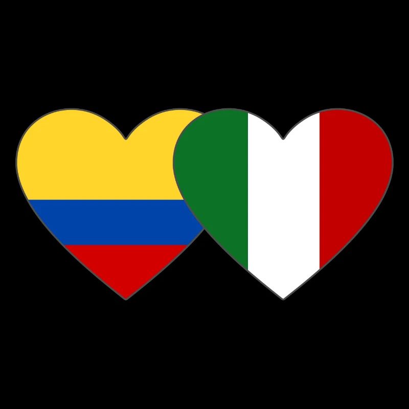 Colombie Italie Drapeau Coeur