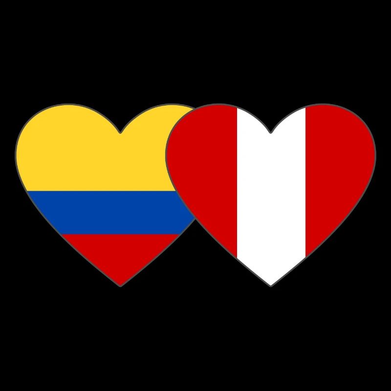Colombie Pérou Drapeau Coeur