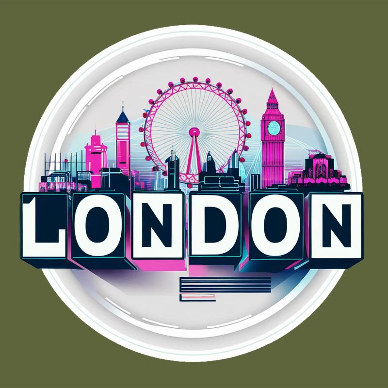 London - Synthwave Colourful Tee Design Typography