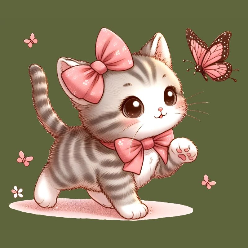 Cat with butterfly