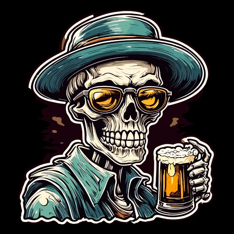 Skull / Skull / Skeleton / Gothic / Beer