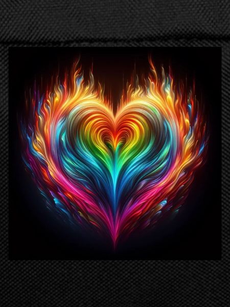 Rainbow fire heart flames