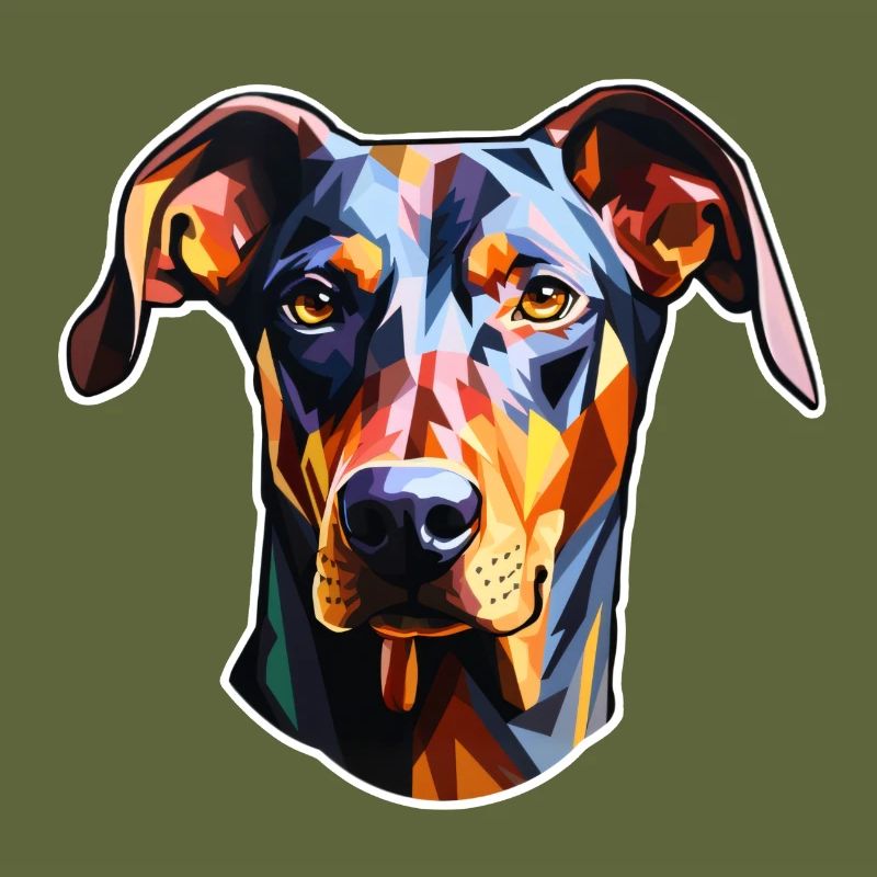 Dobermannkopf psychedelisch