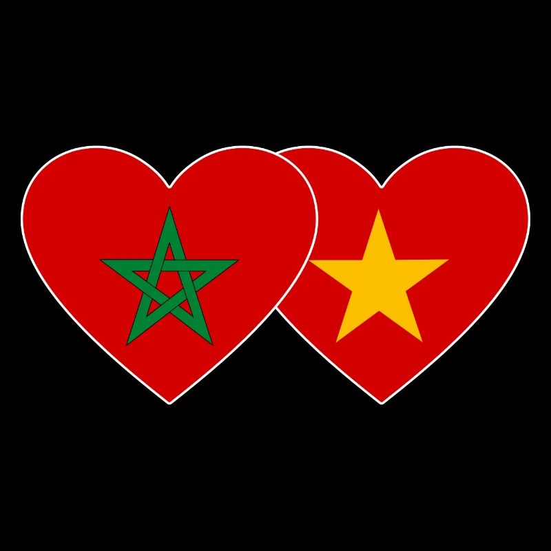 Maroc Vietnam Drapeau Coeur