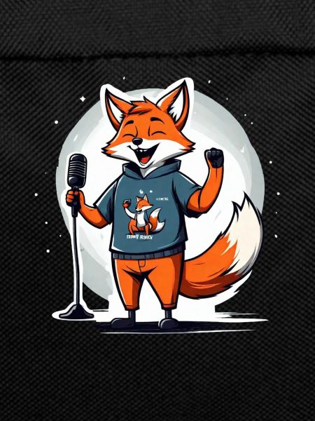 Singender Fuchs Sänger mit Mikrofon
