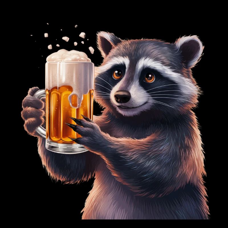Waschbär Bier Geschenk