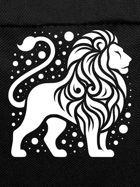 Proud lion with wild mane