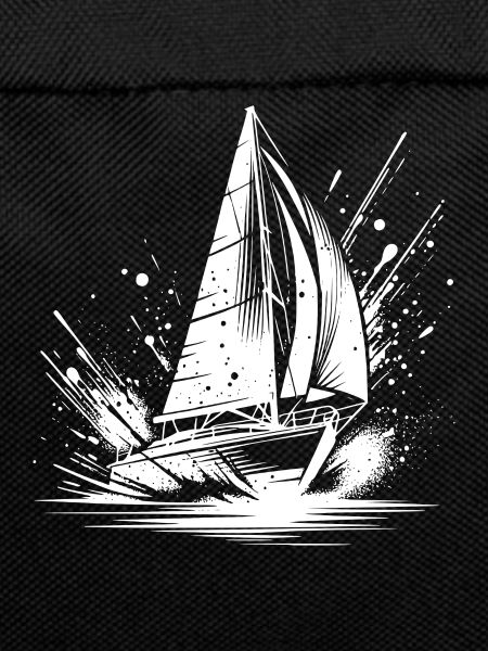 Fast sailboat in splash swell