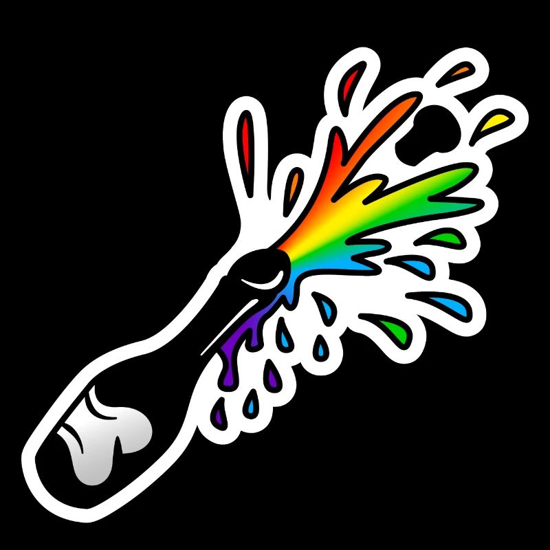 Schampus-Flasche Sekt-Flasche : Sticky Queer Pride