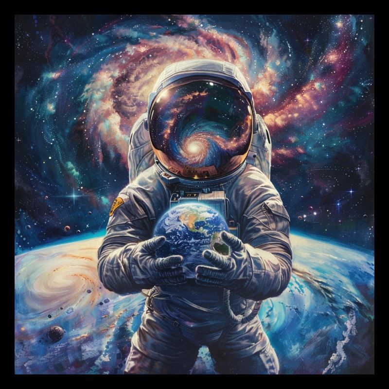 Astronautes Galaxie Espace Planète Espace Conception Spatiale