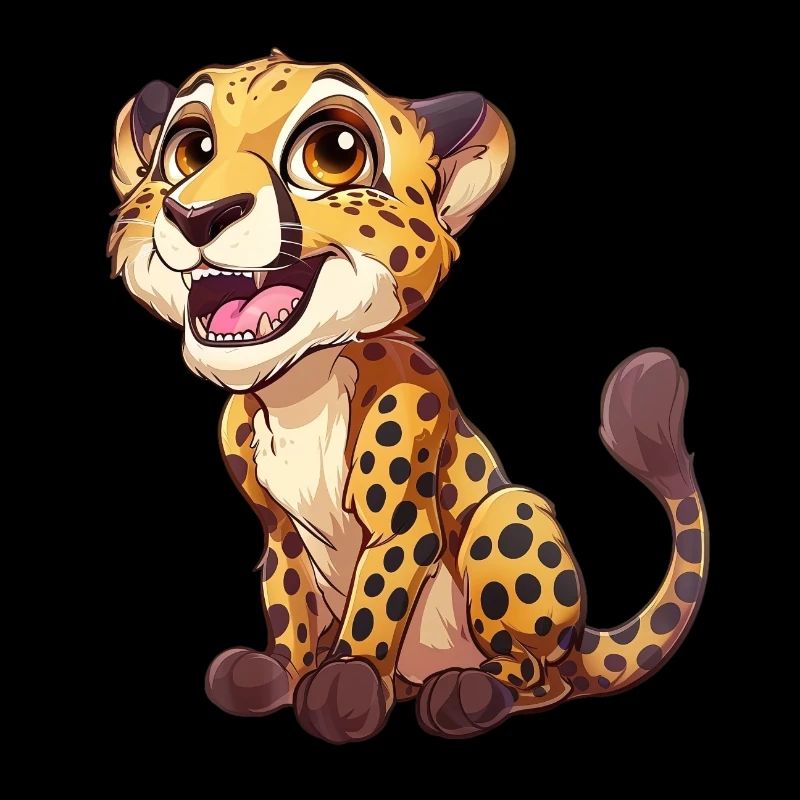 Mignon jeune guépard souriant