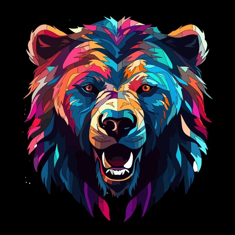 Abstract Bear Design - Bear Print