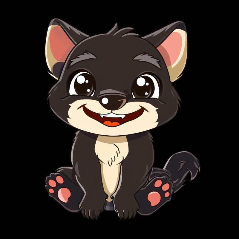 Cute Tasmanian Devil Cartoon Style