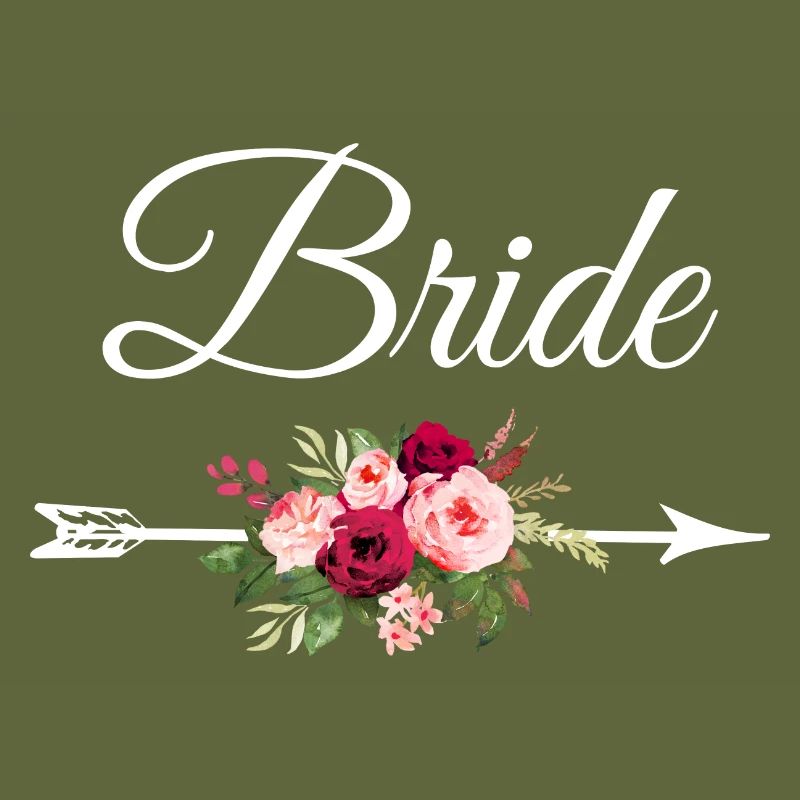 Bride bouquet de fleurs flèche